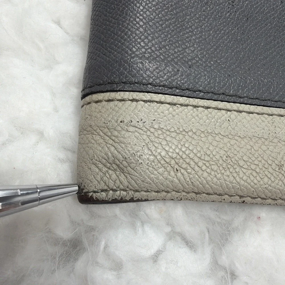 BURBERRY Wallet Men Bifold Gray Leather Made In Italy Classic Two Tone Designer